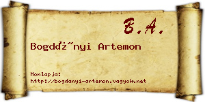 Bogdányi Artemon névjegykártya